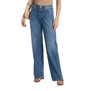 Citizens of Humanity Amina Wide Leg Trouser Jean in Medium Denim, Size 27
